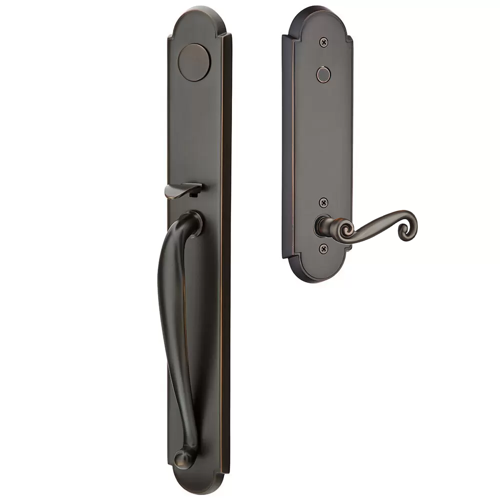 Emtek Wilmington Tubular Entryset Full Length with Rustic Lever