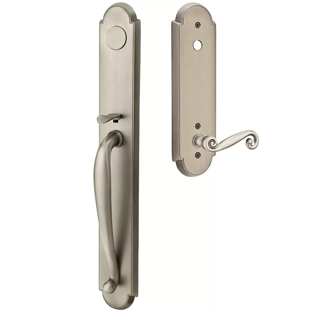 Emtek Wilmington Tubular Entryset Full Length with Rustic Lever