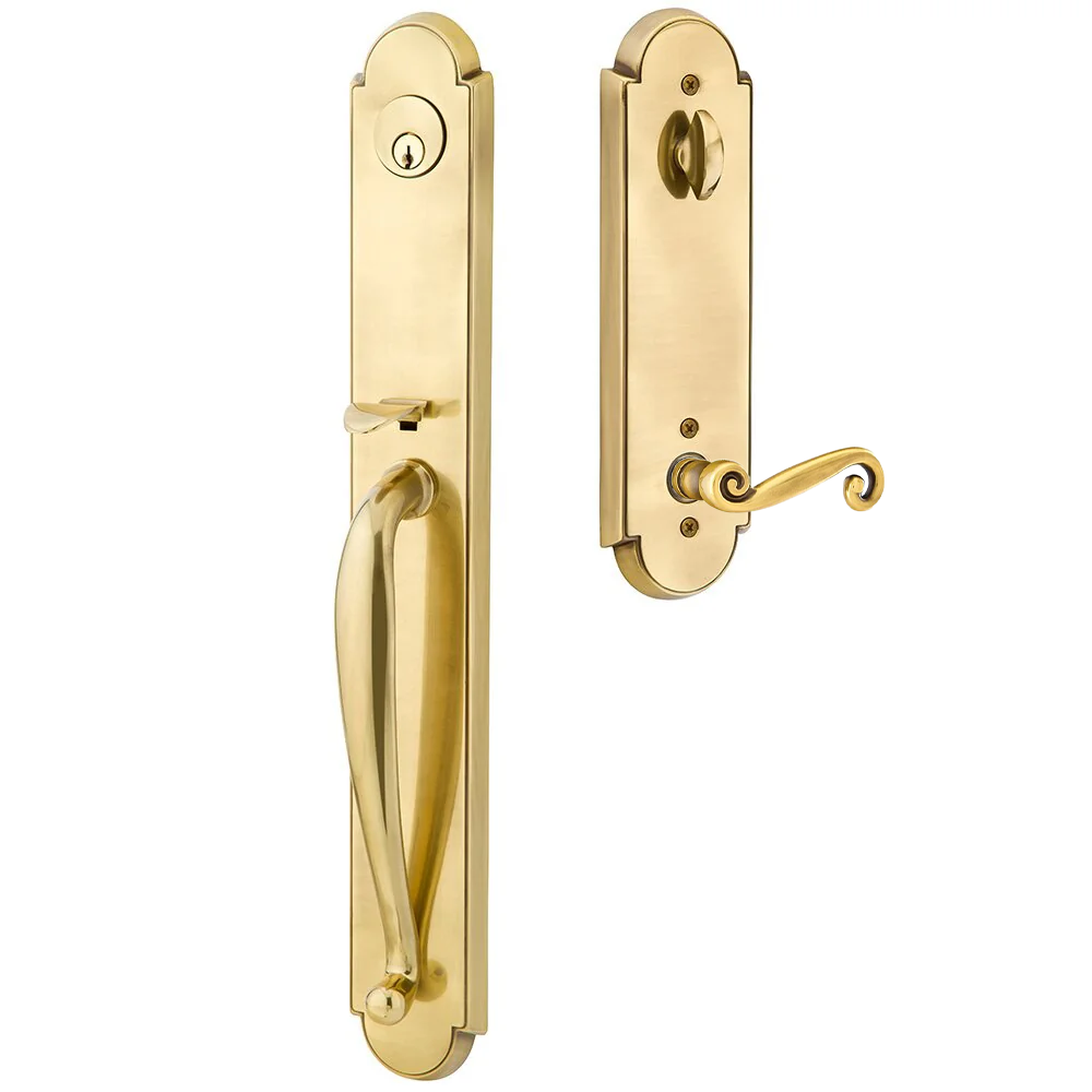 Emtek Wilmington Tubular Entryset Full Length with Rustic Lever