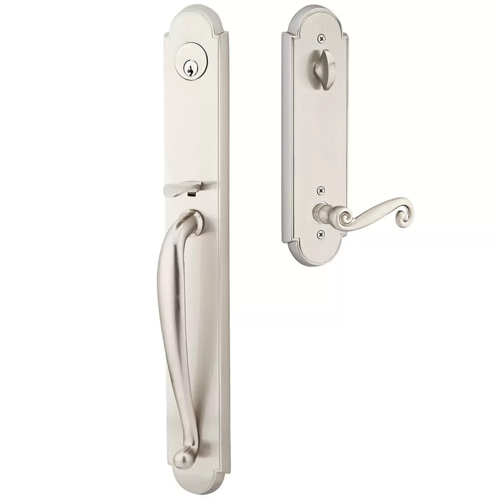 Emtek Wilmington Tubular Entryset Full Length with Rustic Lever