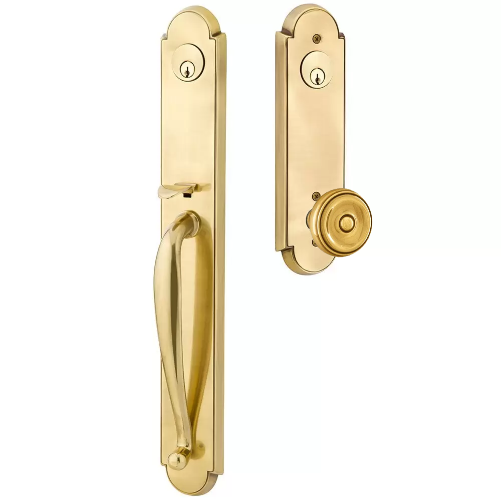 Emtek Wilmington Tubular Entryset Full Length with Waverly Knob