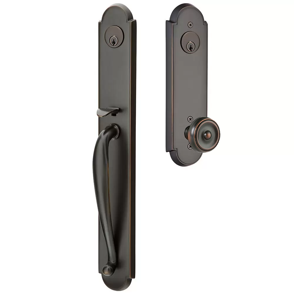 Emtek Wilmington Tubular Entryset Full Length with Waverly Knob