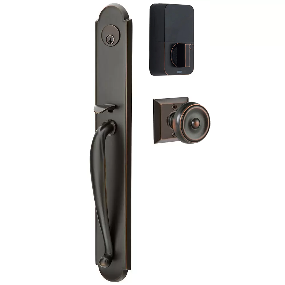 Emtek Wilmington Tubular Entryset Full Length with Waverly Knob