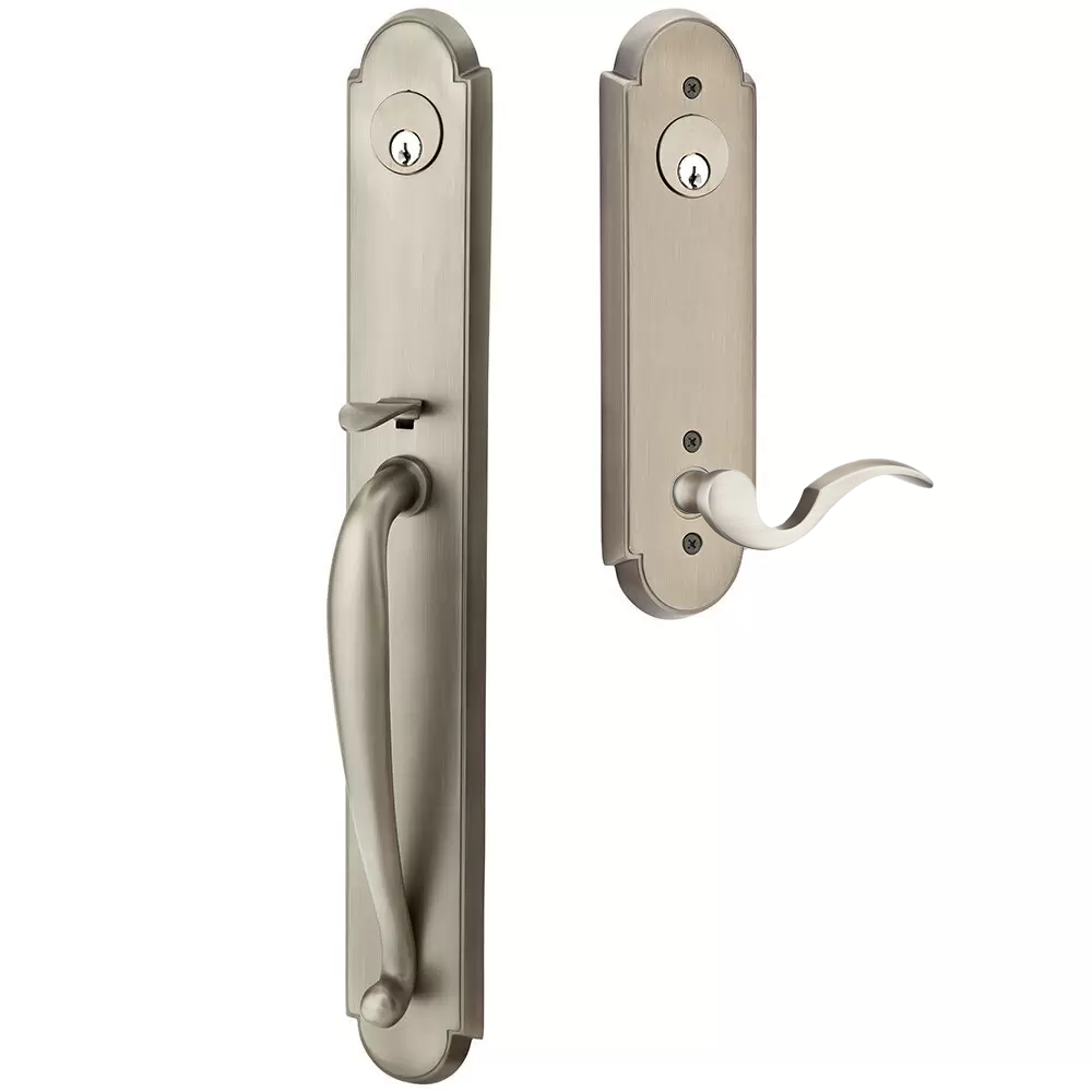 Emtek Wilmington Tubular Entryset Full Length with Cortina Lever