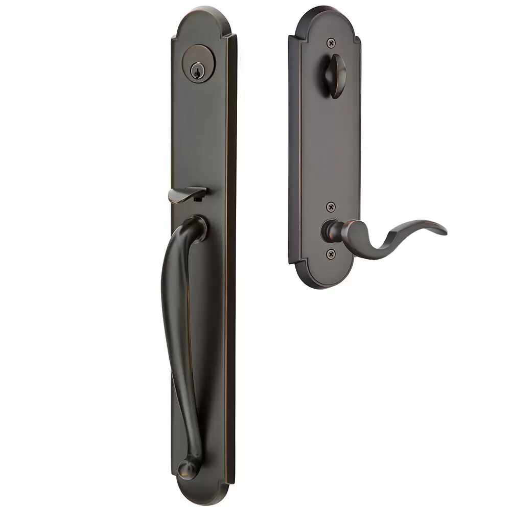 Emtek Wilmington Tubular Entryset Full Length with Cortina Lever