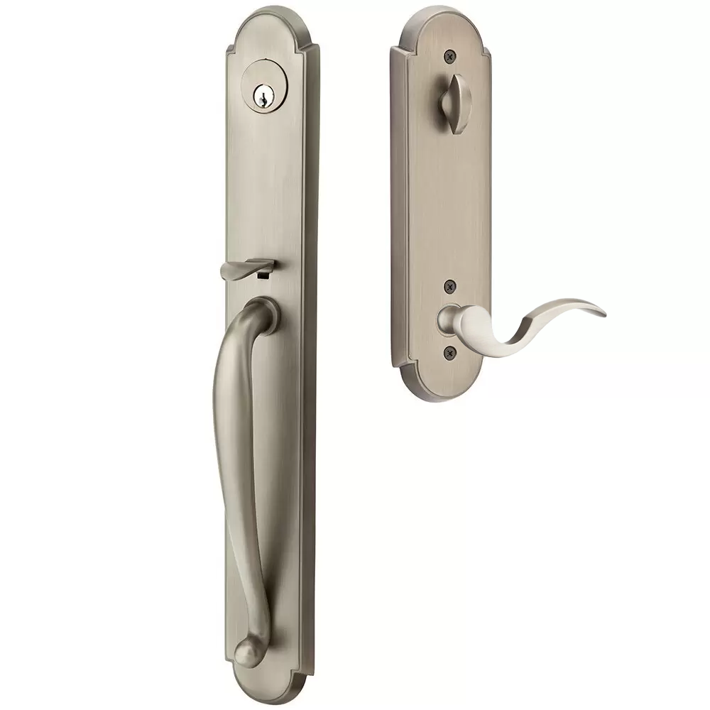 Emtek Wilmington Tubular Entryset Full Length with Cortina Lever