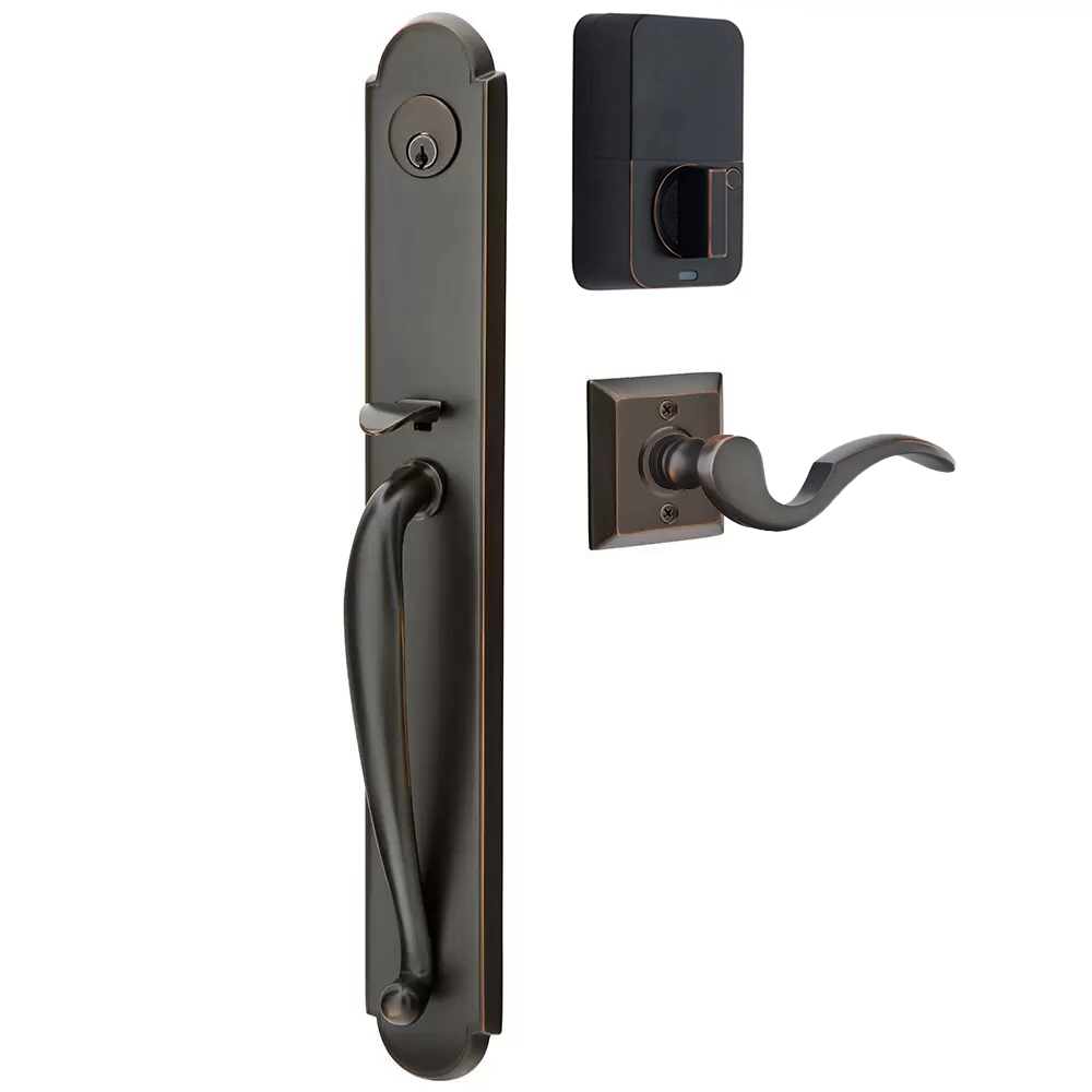 Emtek Wilmington Tubular Entryset Full Length with Cortina Lever