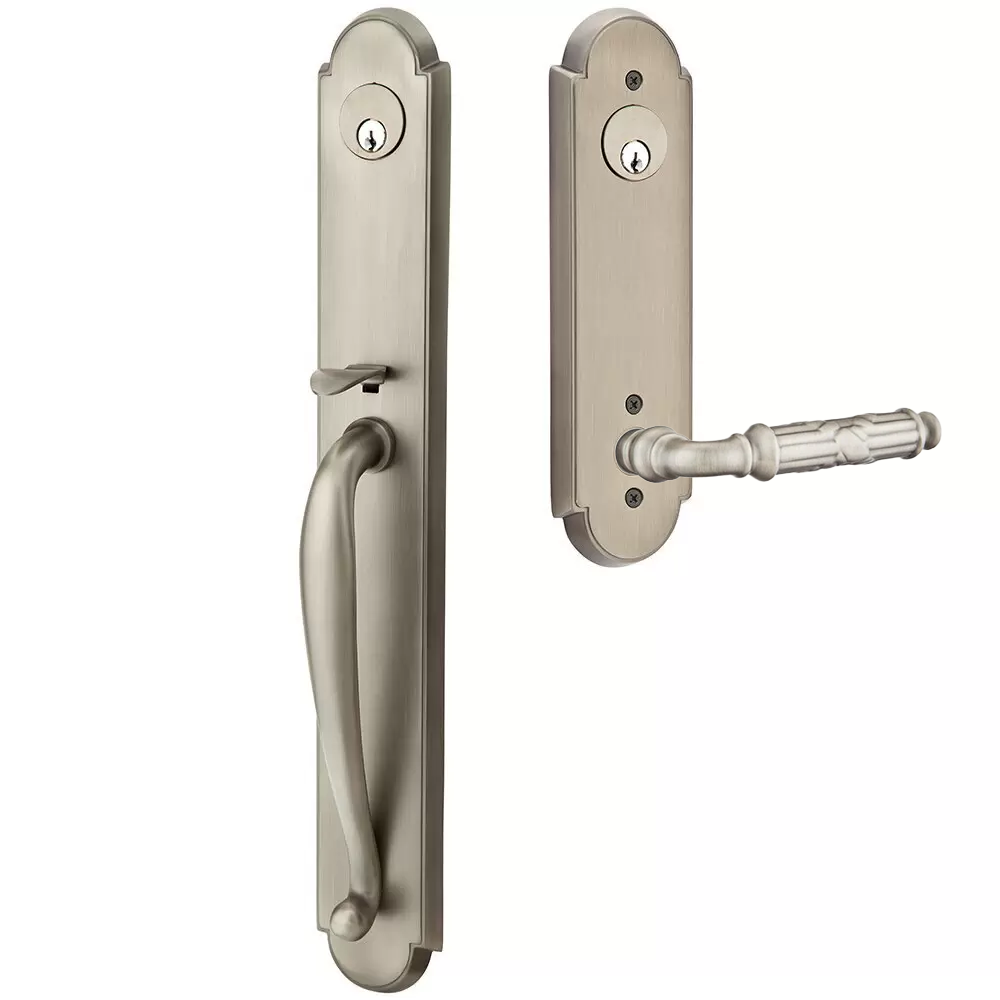 Emtek Wilmington Tubular Entryset Full Length with Ribbon & Reed Lever