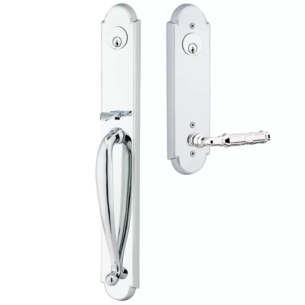 Emtek Wilmington Tubular Entryset Full Length with Ribbon & Reed Lever