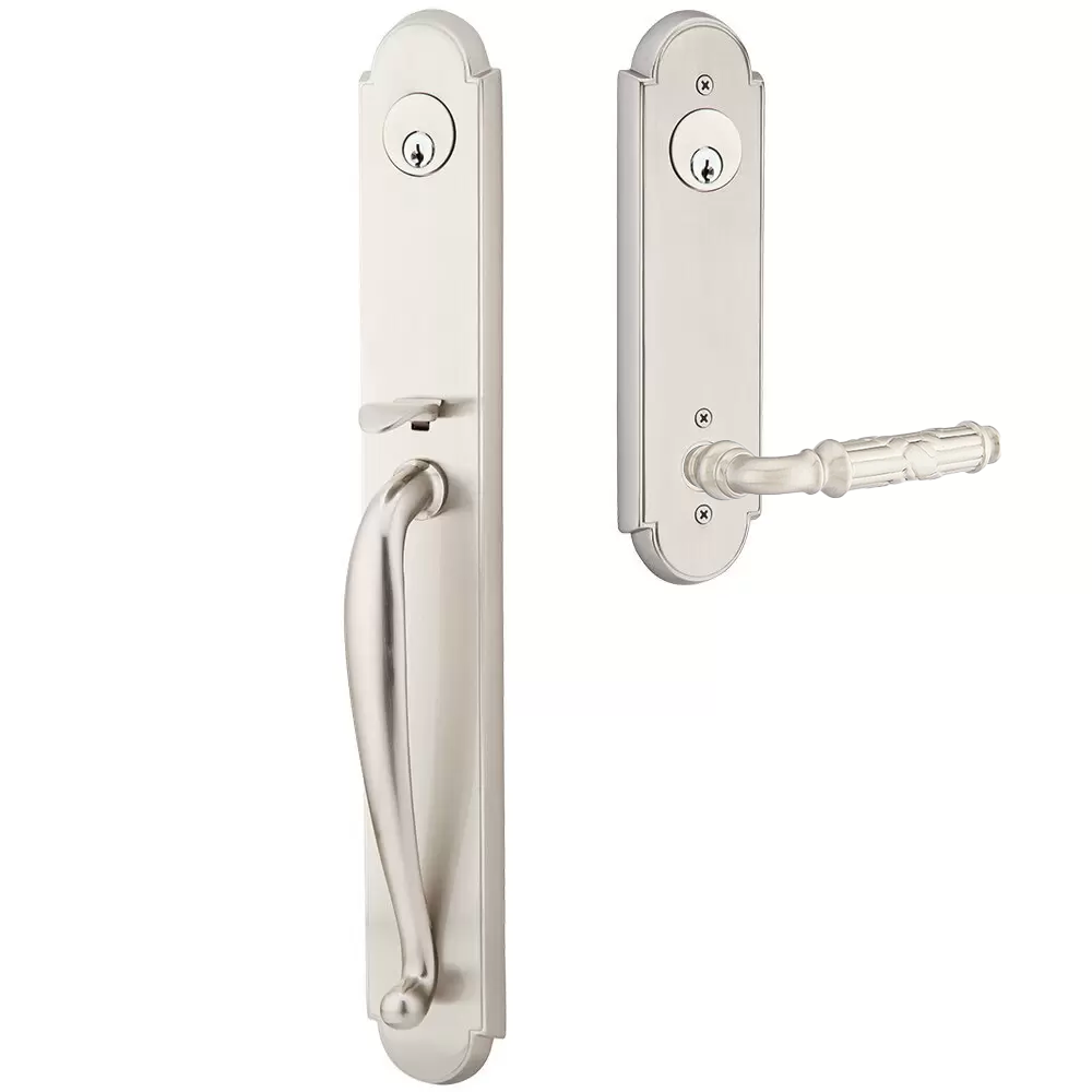 Emtek Wilmington Tubular Entryset Full Length with Ribbon & Reed Lever