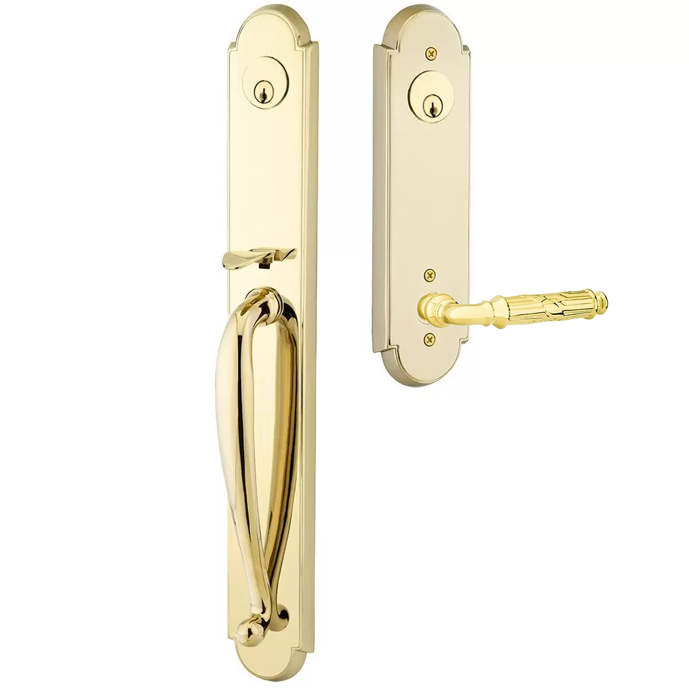 Emtek Wilmington Tubular Entryset Full Length with Ribbon & Reed Lever