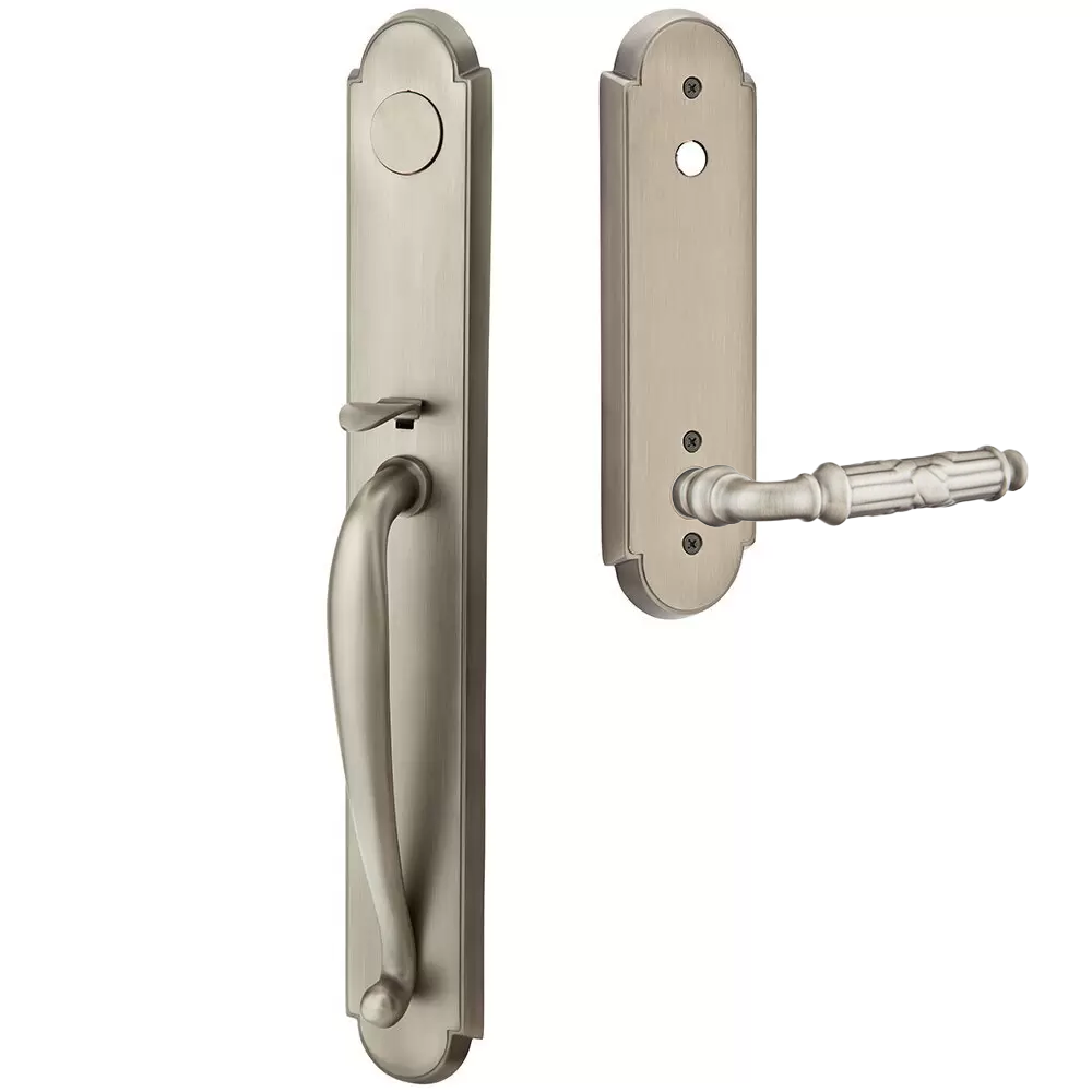 Emtek Wilmington Tubular Entryset Full Length with Ribbon & Reed Lever