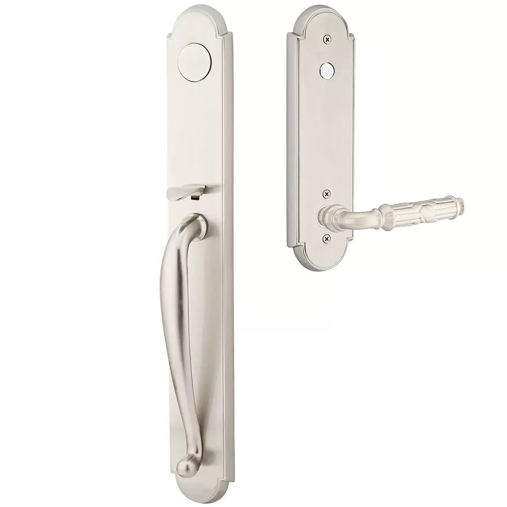 Emtek Wilmington Tubular Entryset Full Length with Ribbon & Reed Lever