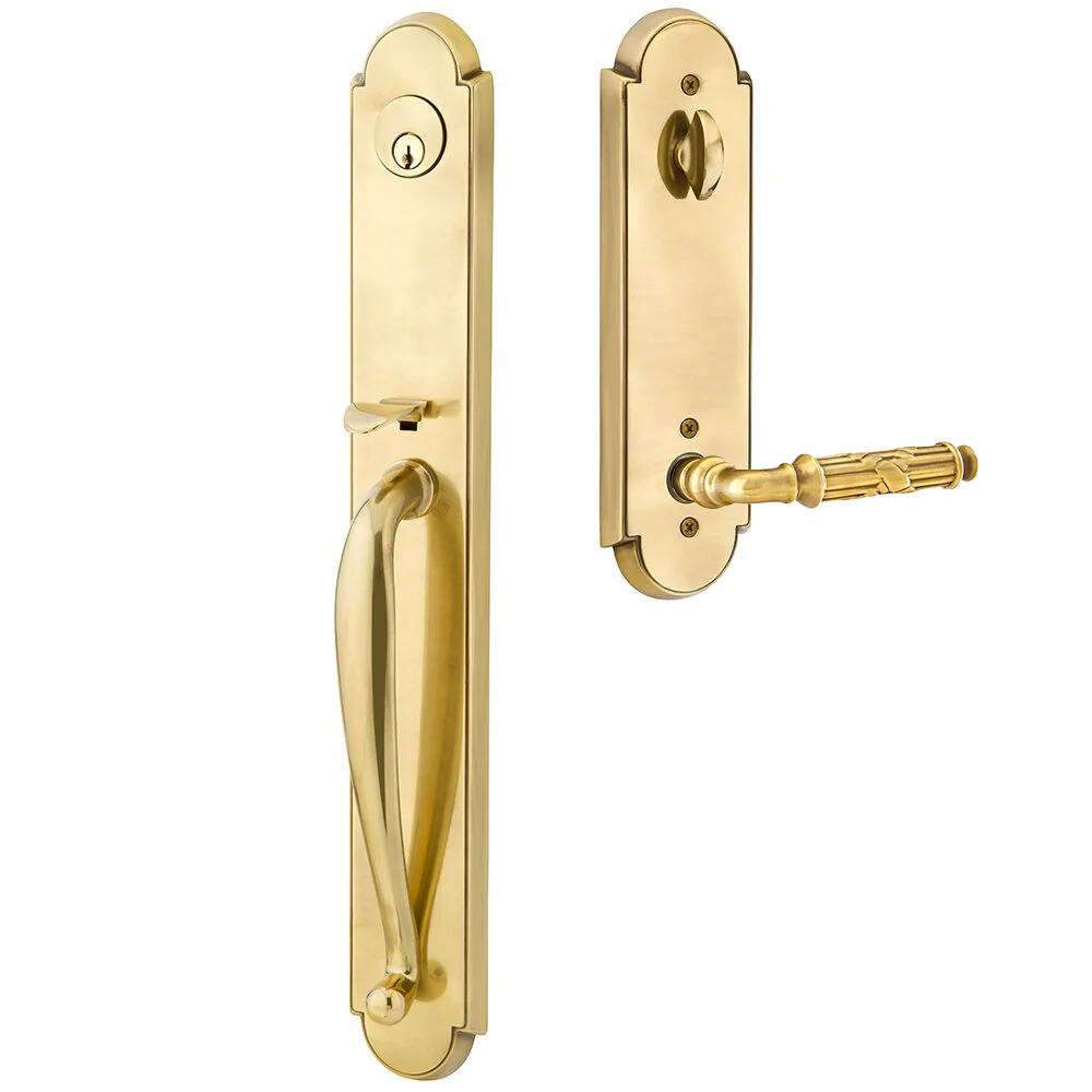 Emtek Wilmington Tubular Entryset Full Length with Ribbon & Reed Lever