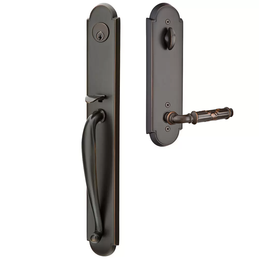 Emtek Wilmington Tubular Entryset Full Length with Ribbon & Reed Lever