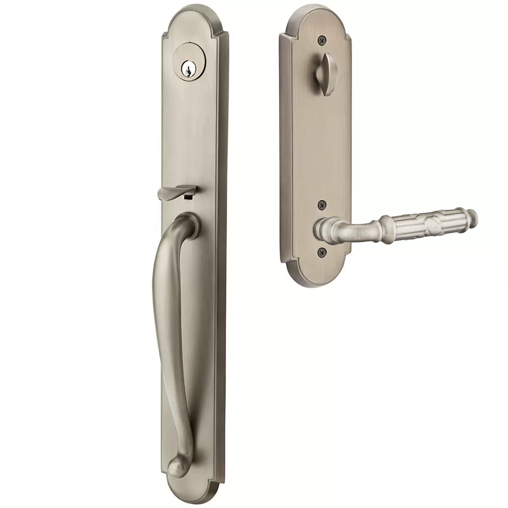 Emtek Wilmington Tubular Entryset Full Length with Ribbon & Reed Lever