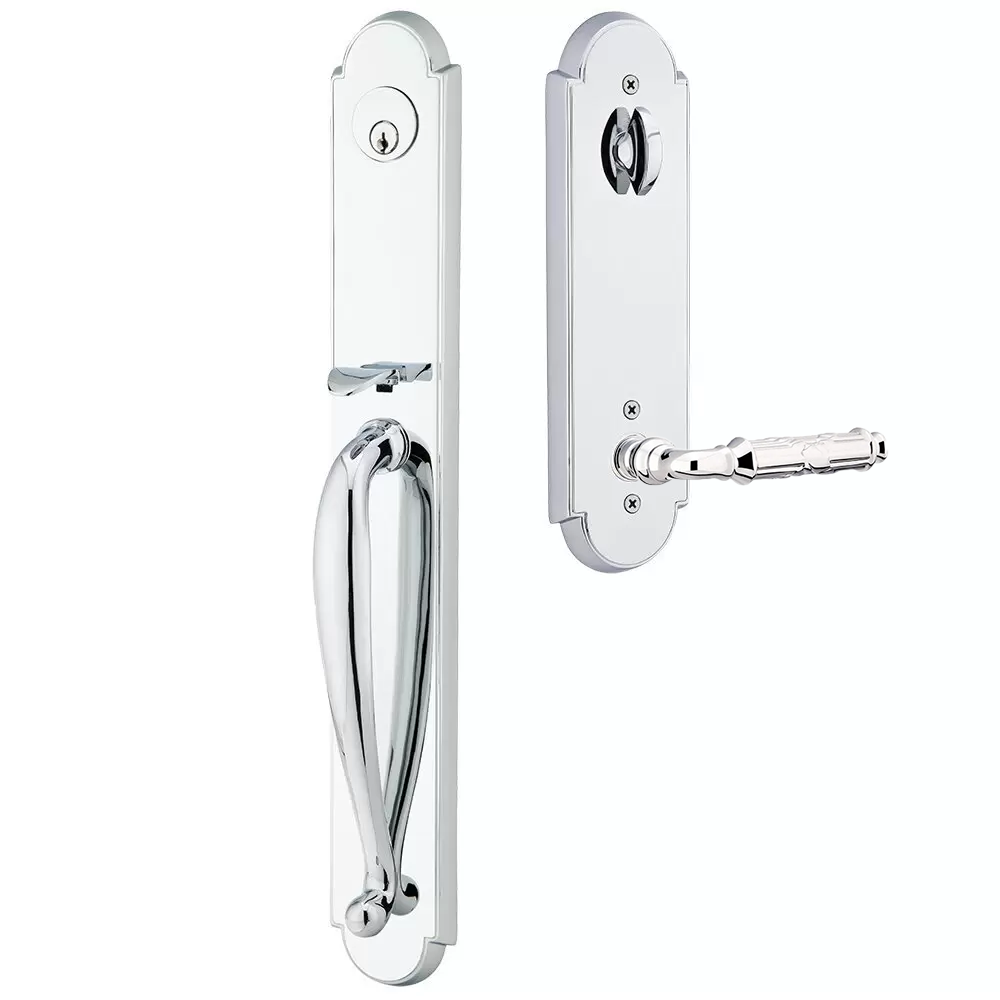 Emtek Wilmington Tubular Entryset Full Length with Ribbon & Reed Lever