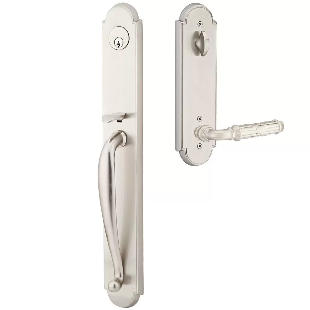 Emtek Wilmington Tubular Entryset Full Length with Ribbon & Reed Lever