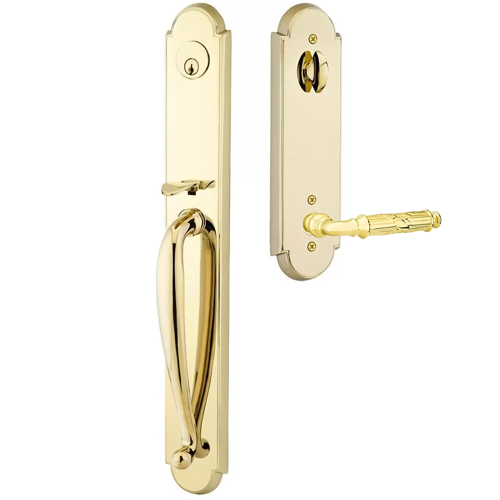 Emtek Wilmington Tubular Entryset Full Length with Ribbon & Reed Lever