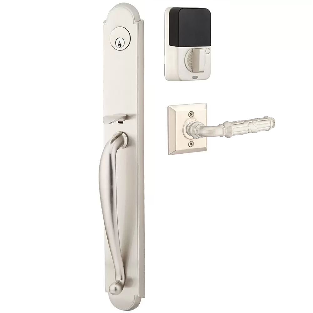 Emtek Wilmington Tubular Entryset Full Length with Ribbon & Reed Lever