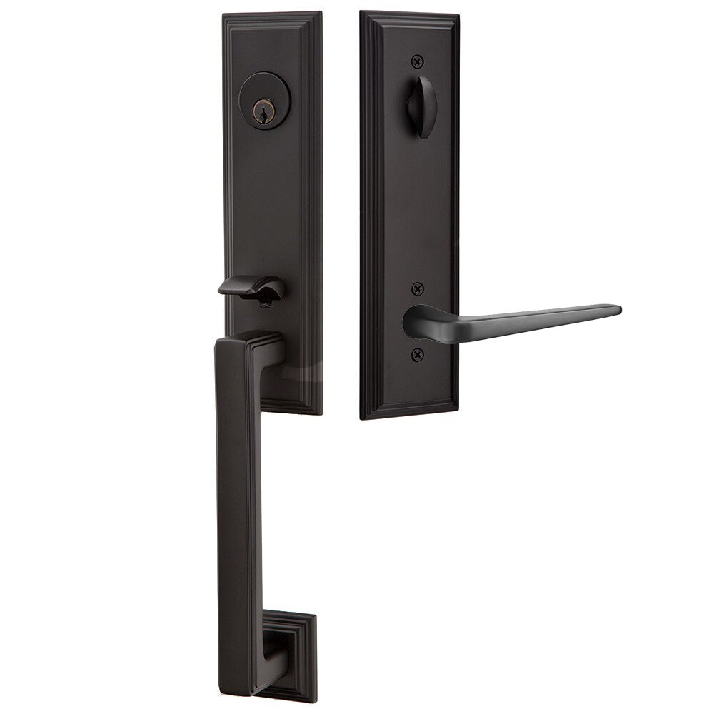 Emtek Wilshire Tubular Entryset Monolithic with Athena Lever