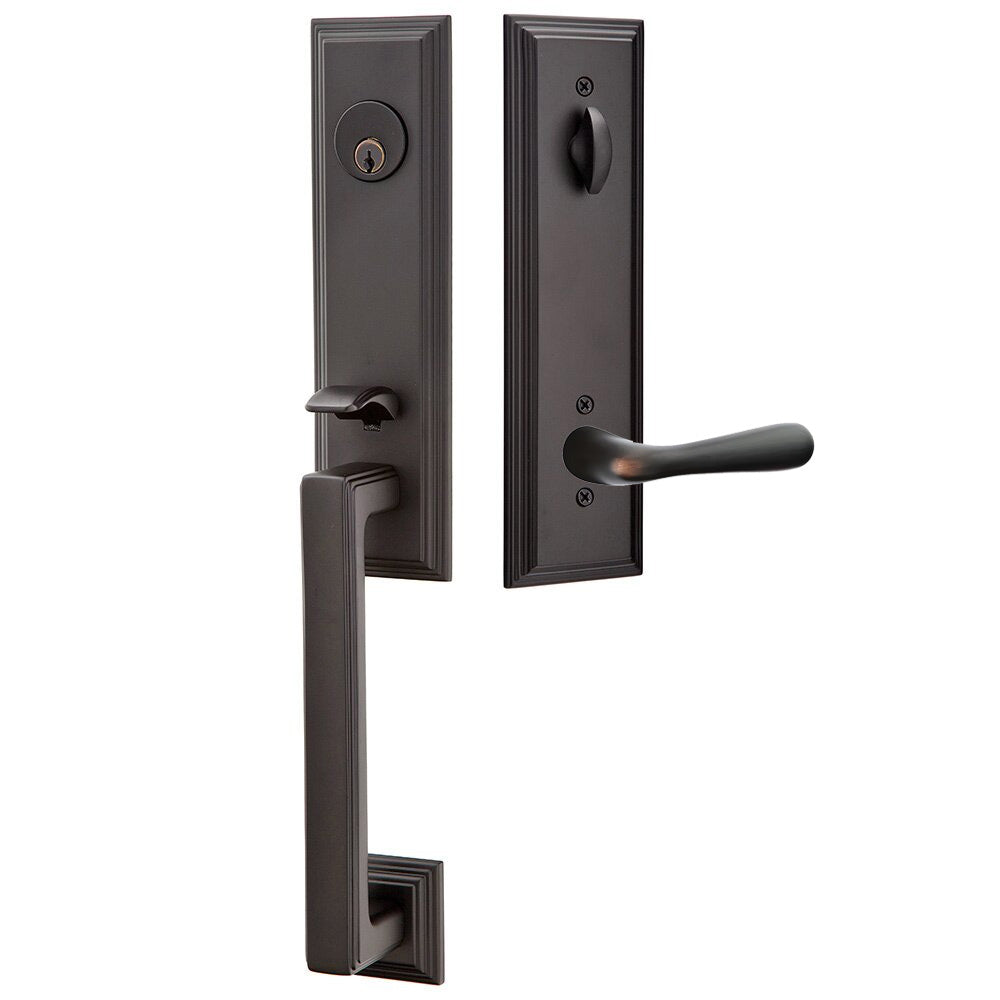 Emtek Wilshire Tubular Entryset Monolithic with Basel Lever