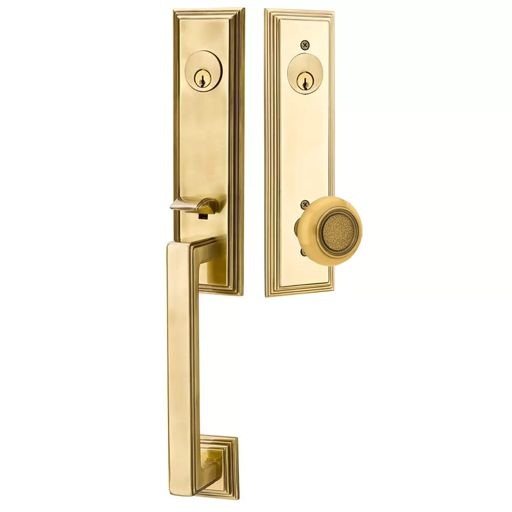 Emtek Wilshire Tubular Entryset Monolithic with Belmont Knob