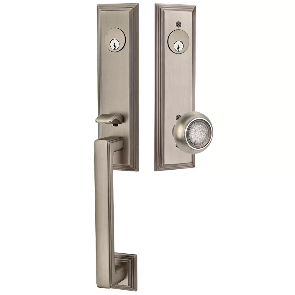 Emtek Wilshire Tubular Entryset Monolithic with Belmont Knob