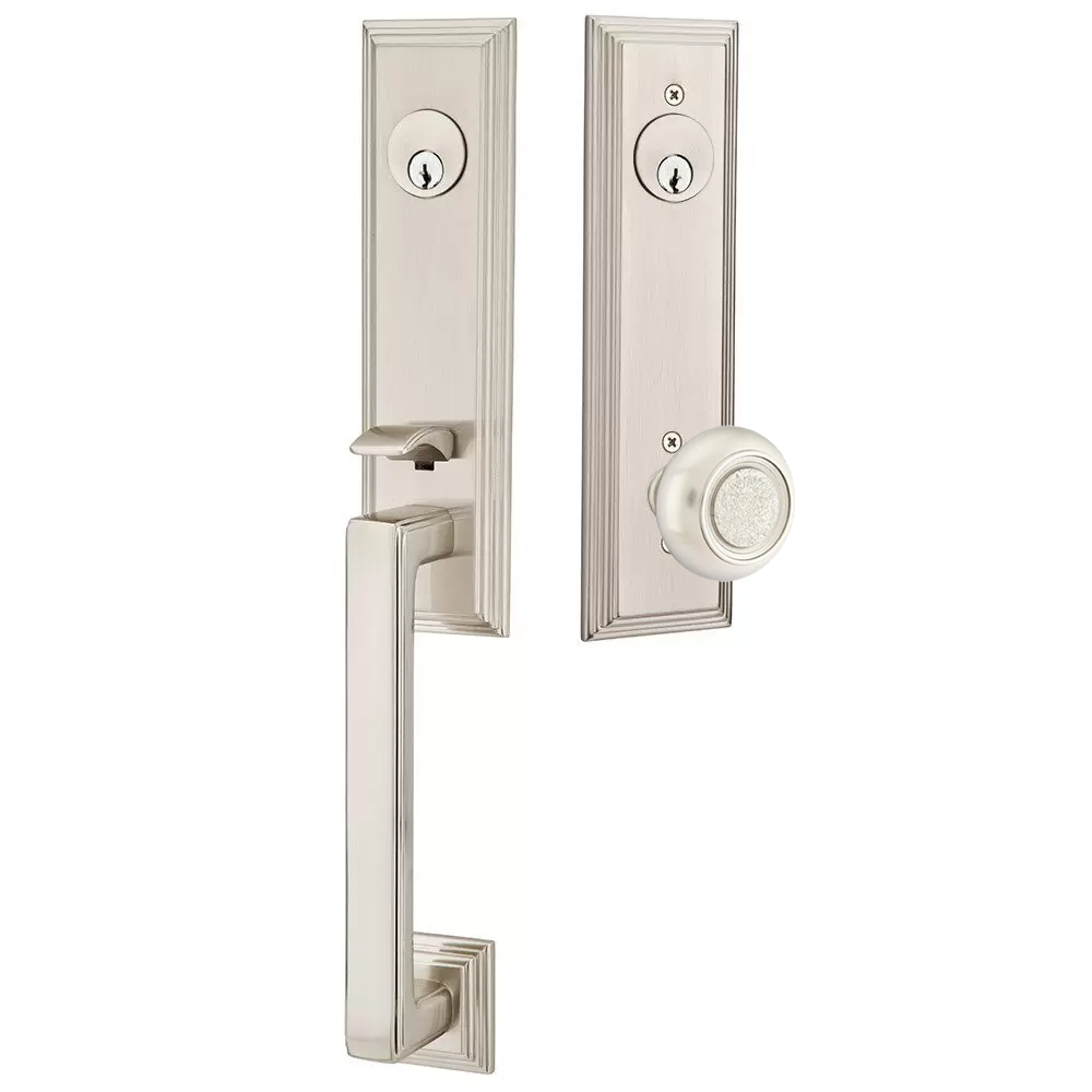 Emtek Wilshire Tubular Entryset Monolithic with Belmont Knob