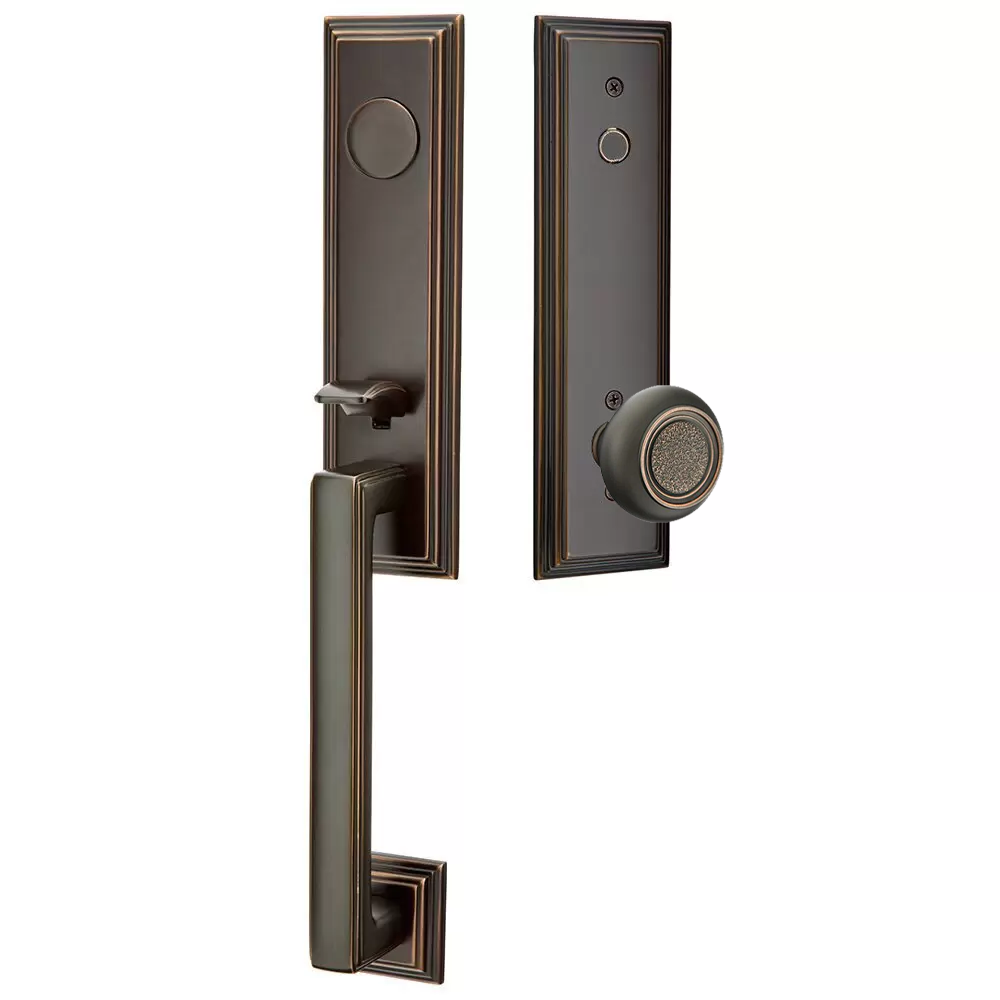 Emtek Wilshire Tubular Entryset Monolithic with Belmont Knob