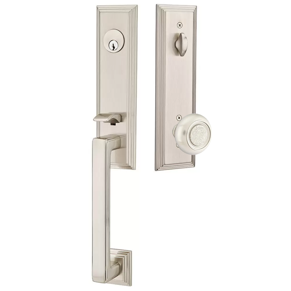Emtek Wilshire Tubular Entryset Monolithic with Belmont Knob