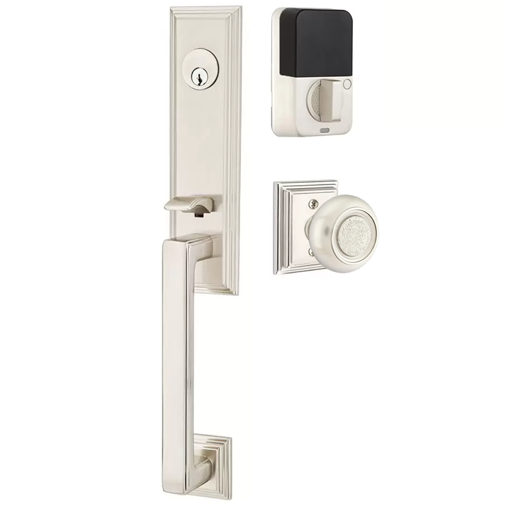Emtek Wilshire Tubular Entryset Monolithic with Belmont Knob