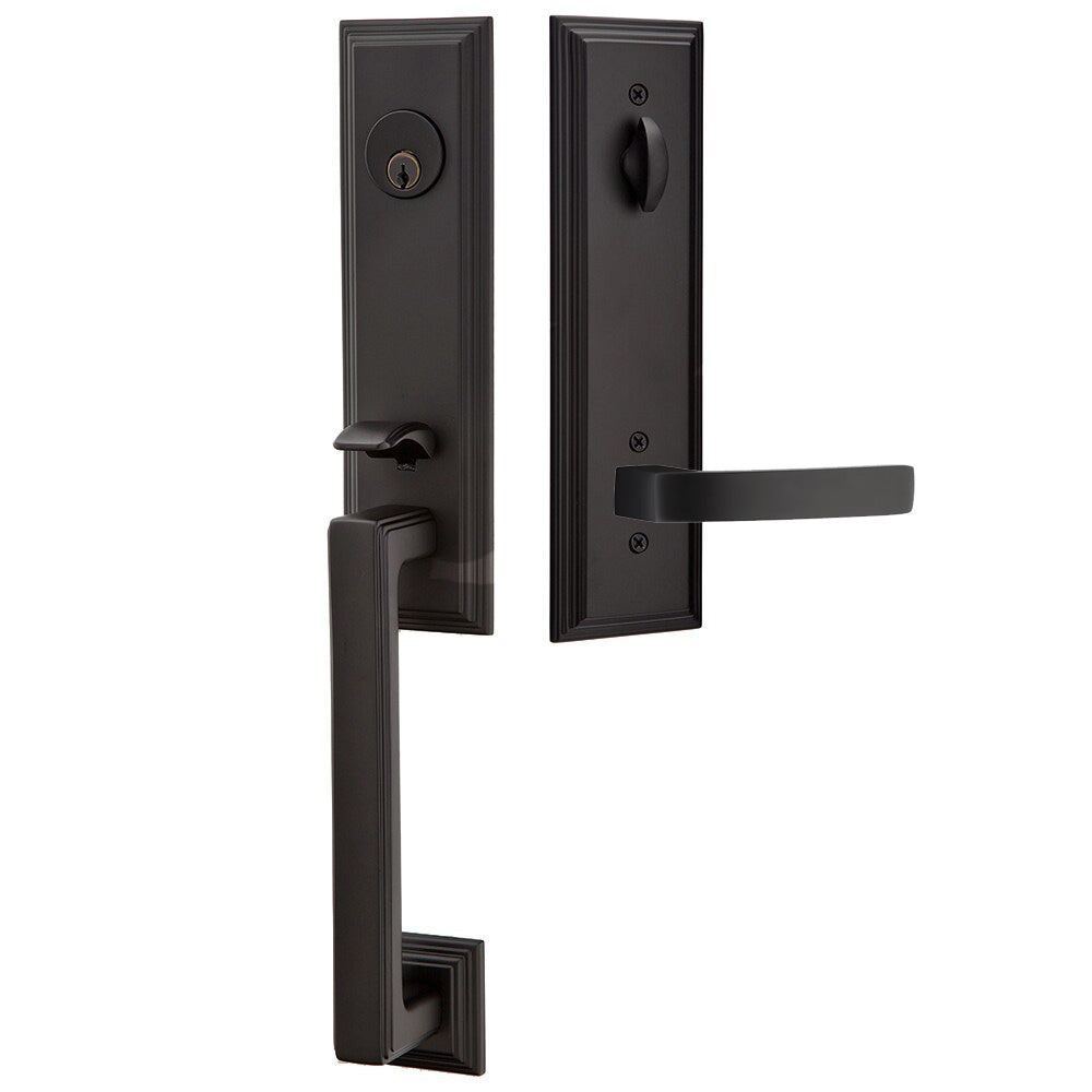 Emtek Wilshire Tubular Entryset Monolithic with Breslin Lever