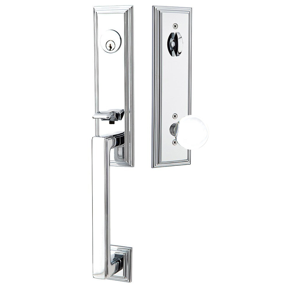 Emtek Wilshire Tubular Entryset Monolithic with Bristol Glass Knob