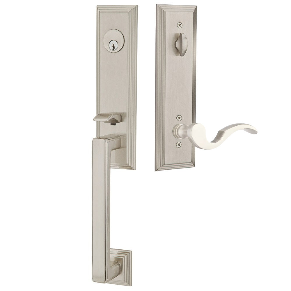 Emtek Wilshire Tubular Entryset Monolithic with Cortina Lever