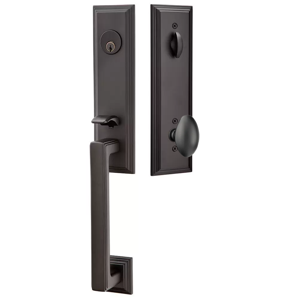 Emtek Wilshire Tubular Entryset Monolithic with Egg Knob