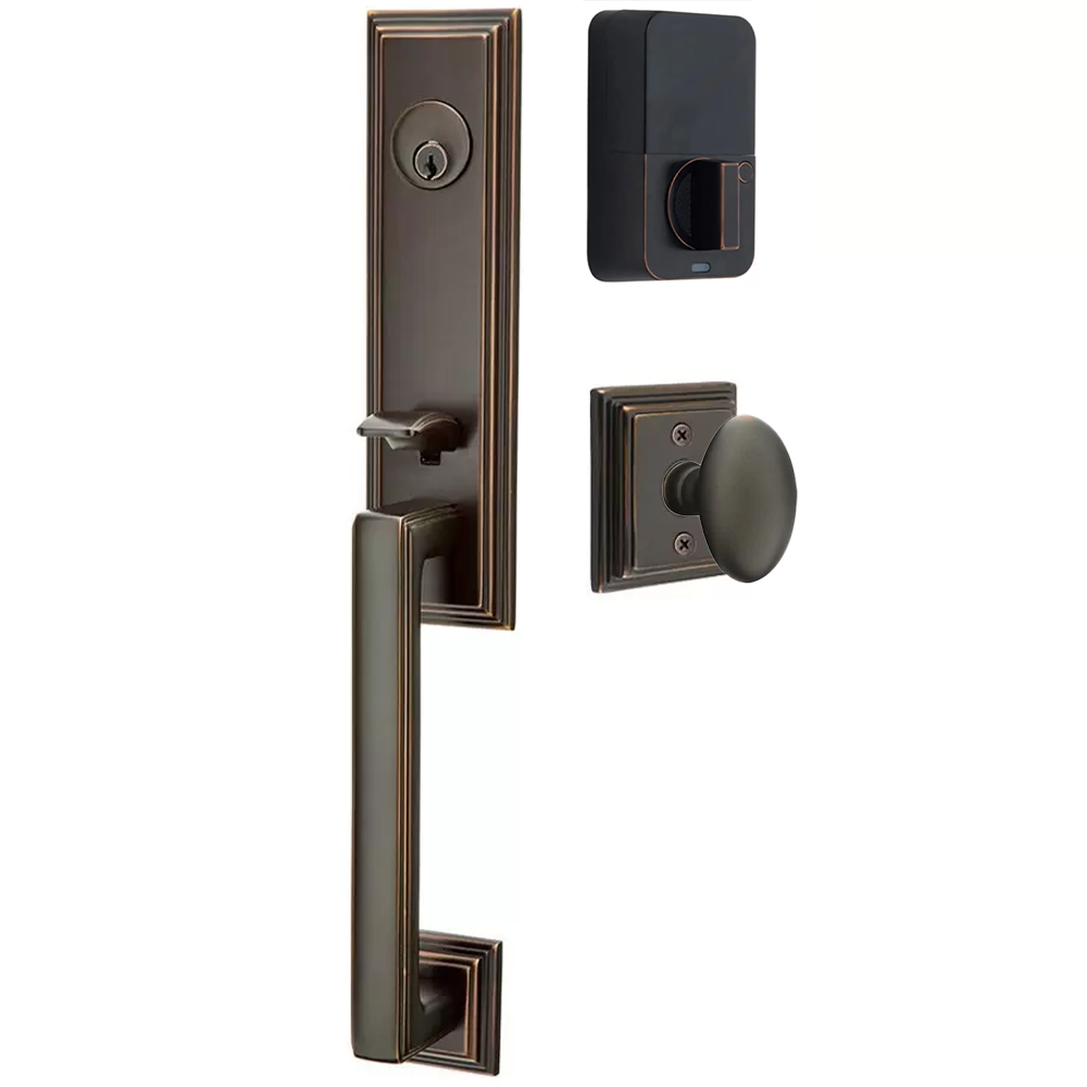 Emtek Wilshire Tubular Entryset Monolithic with Egg Knob