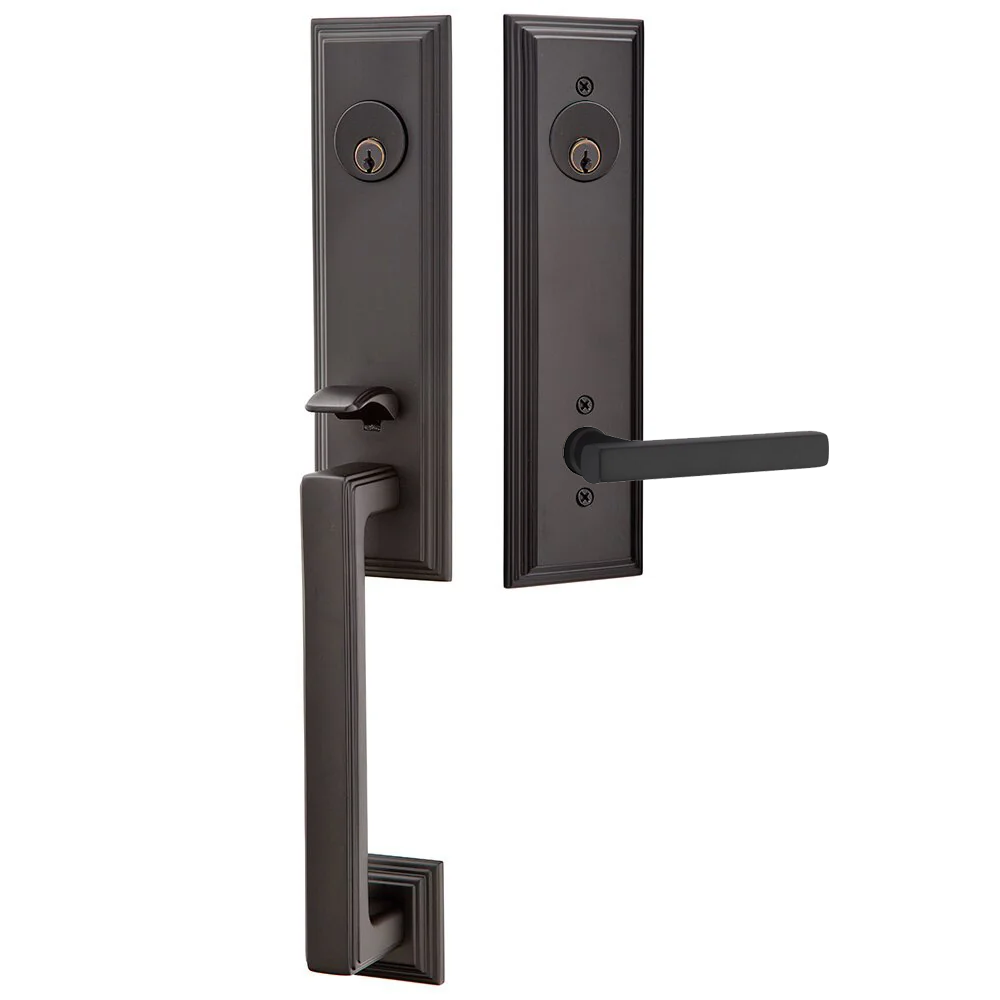 Emtek Wilshire Tubular Entryset Monolithic with Freestone Lever