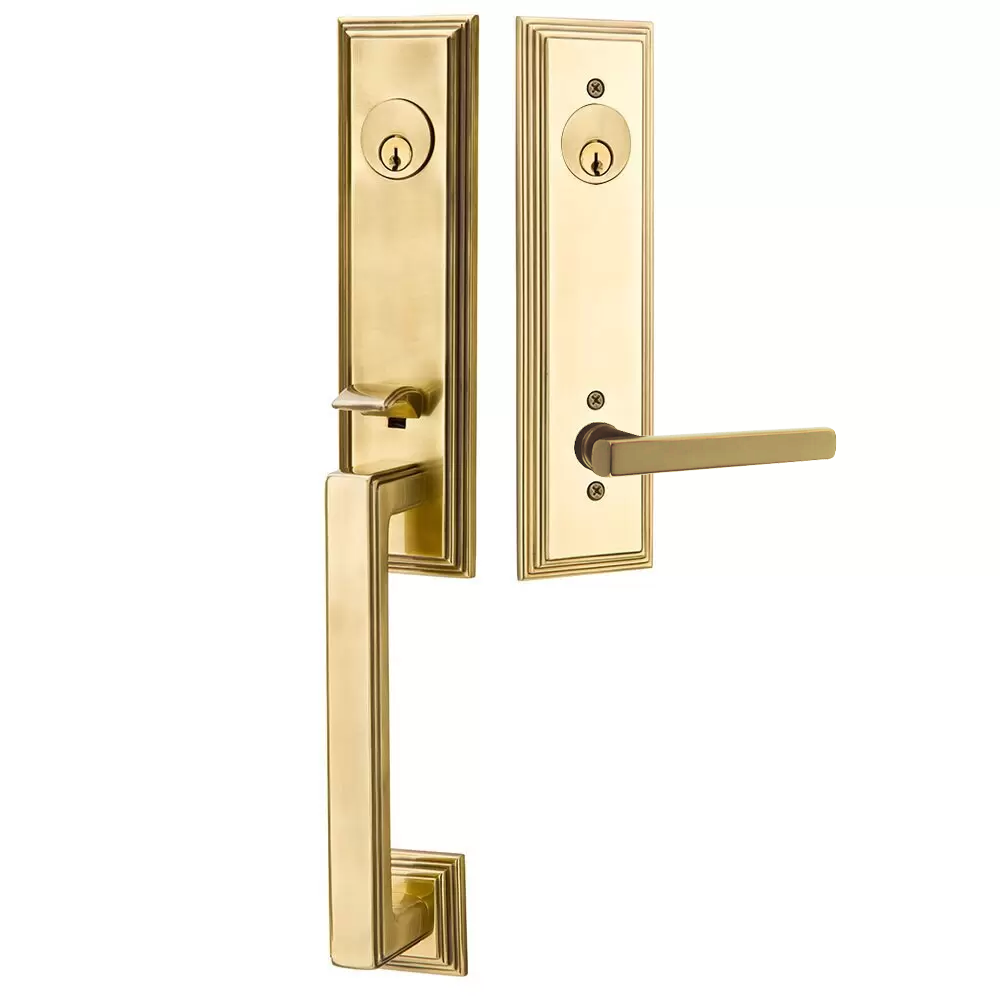 Emtek Wilshire Tubular Entryset Monolithic with Freestone Lever