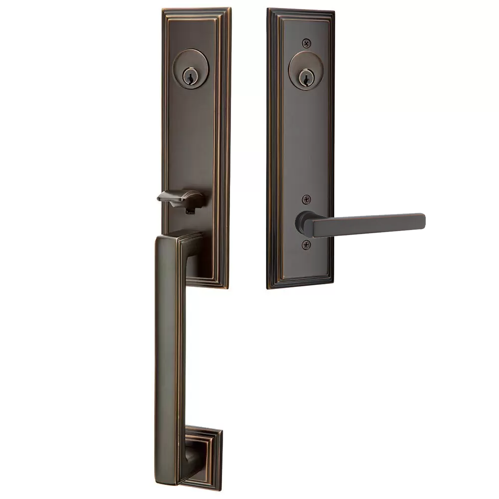 Emtek Wilshire Tubular Entryset Monolithic with Freestone Lever