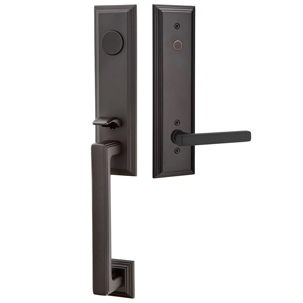 Emtek Wilshire Tubular Entryset Monolithic with Freestone Lever