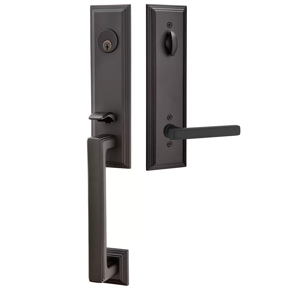 Emtek Wilshire Tubular Entryset Monolithic with Freestone Lever