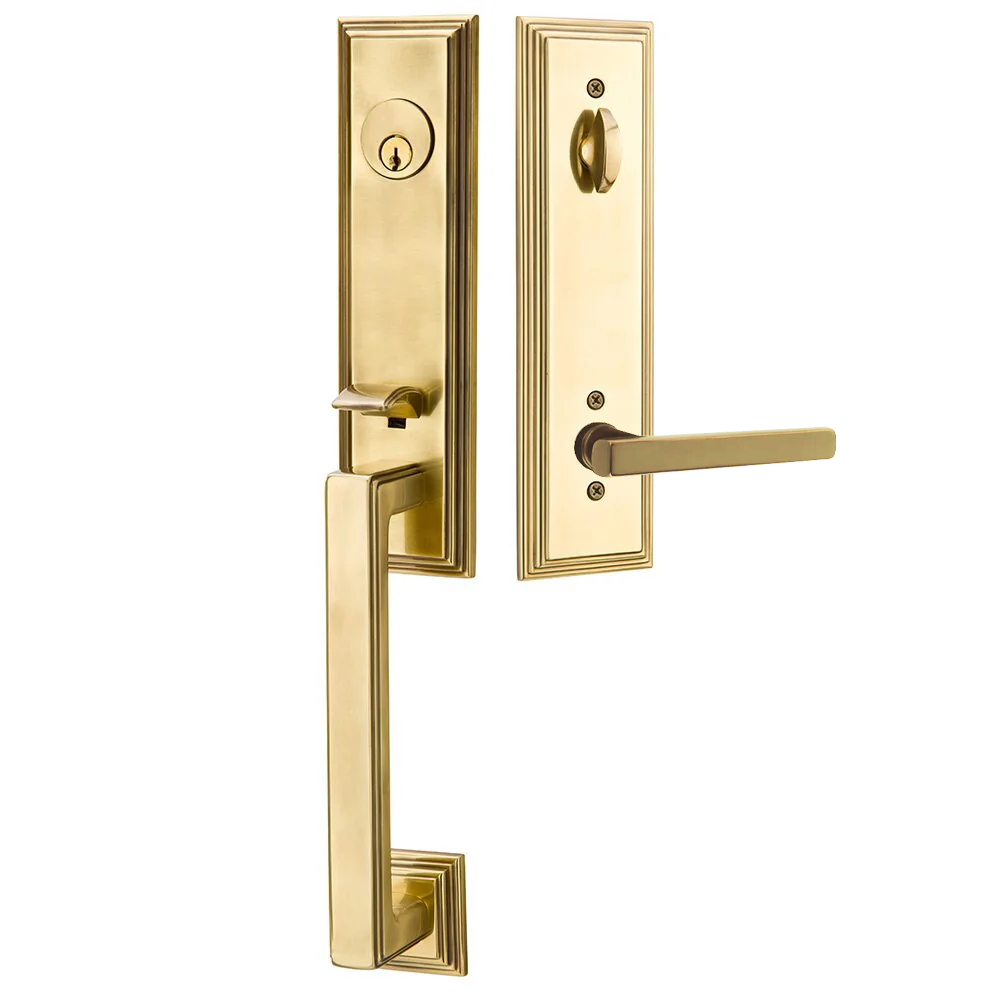 Emtek Wilshire Tubular Entryset Monolithic with Freestone Lever