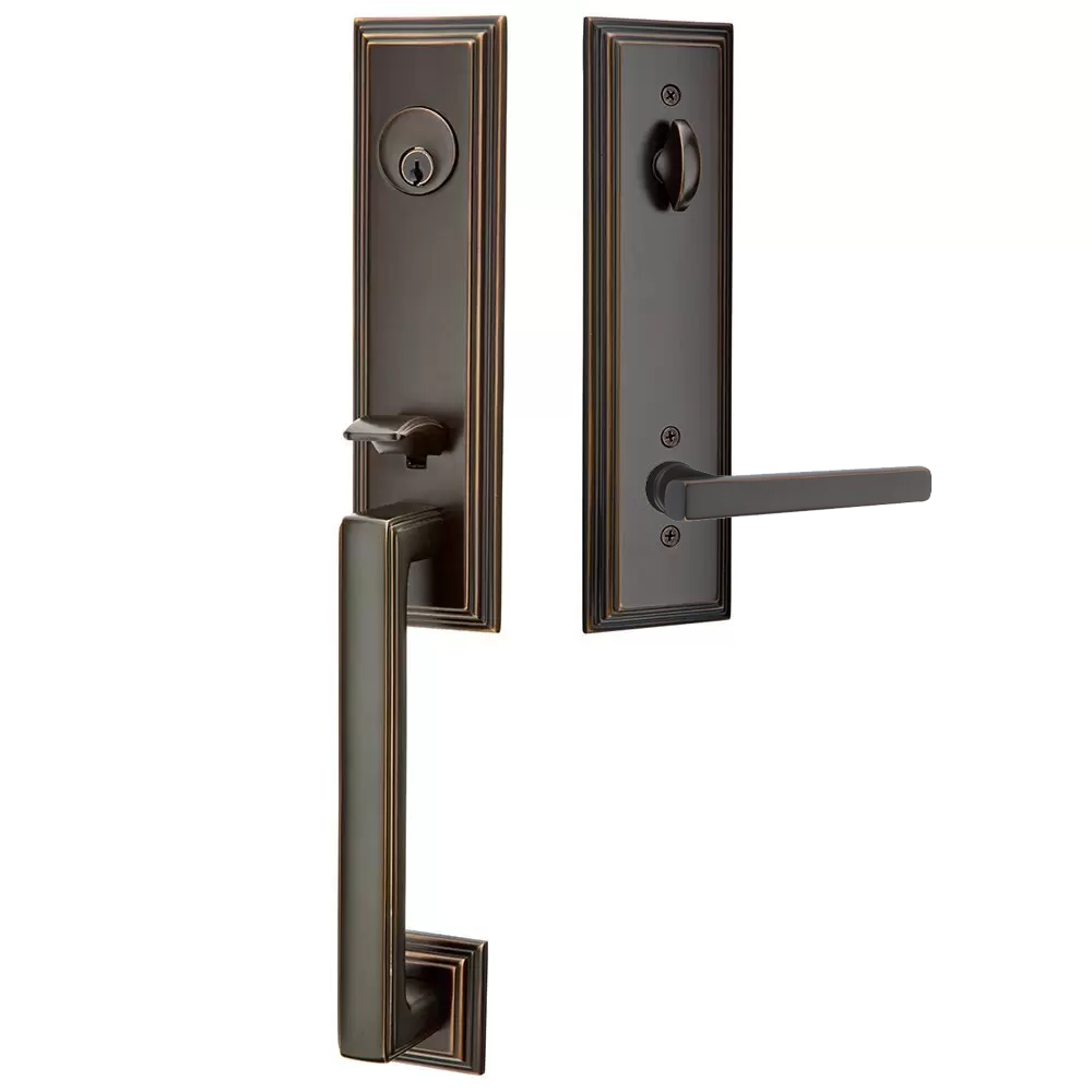 Emtek Wilshire Tubular Entryset Monolithic with Freestone Lever