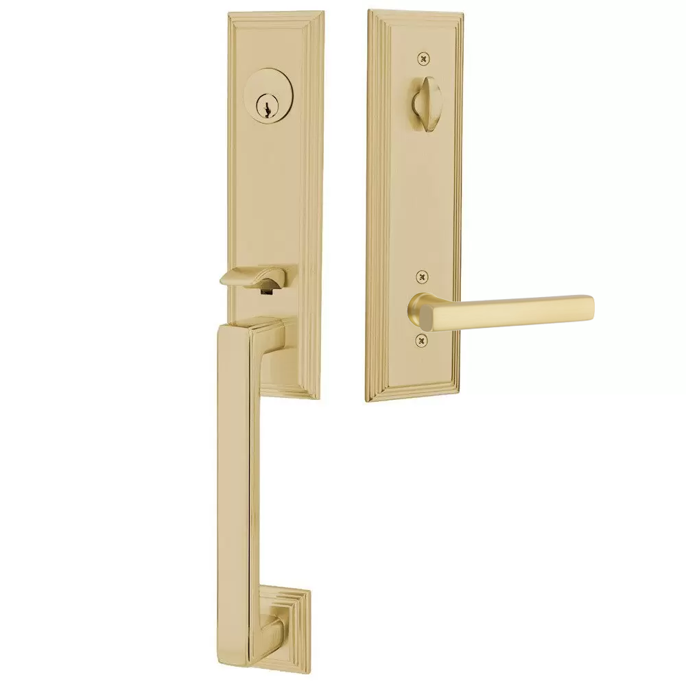 Emtek Wilshire Tubular Entryset Monolithic with Freestone Lever