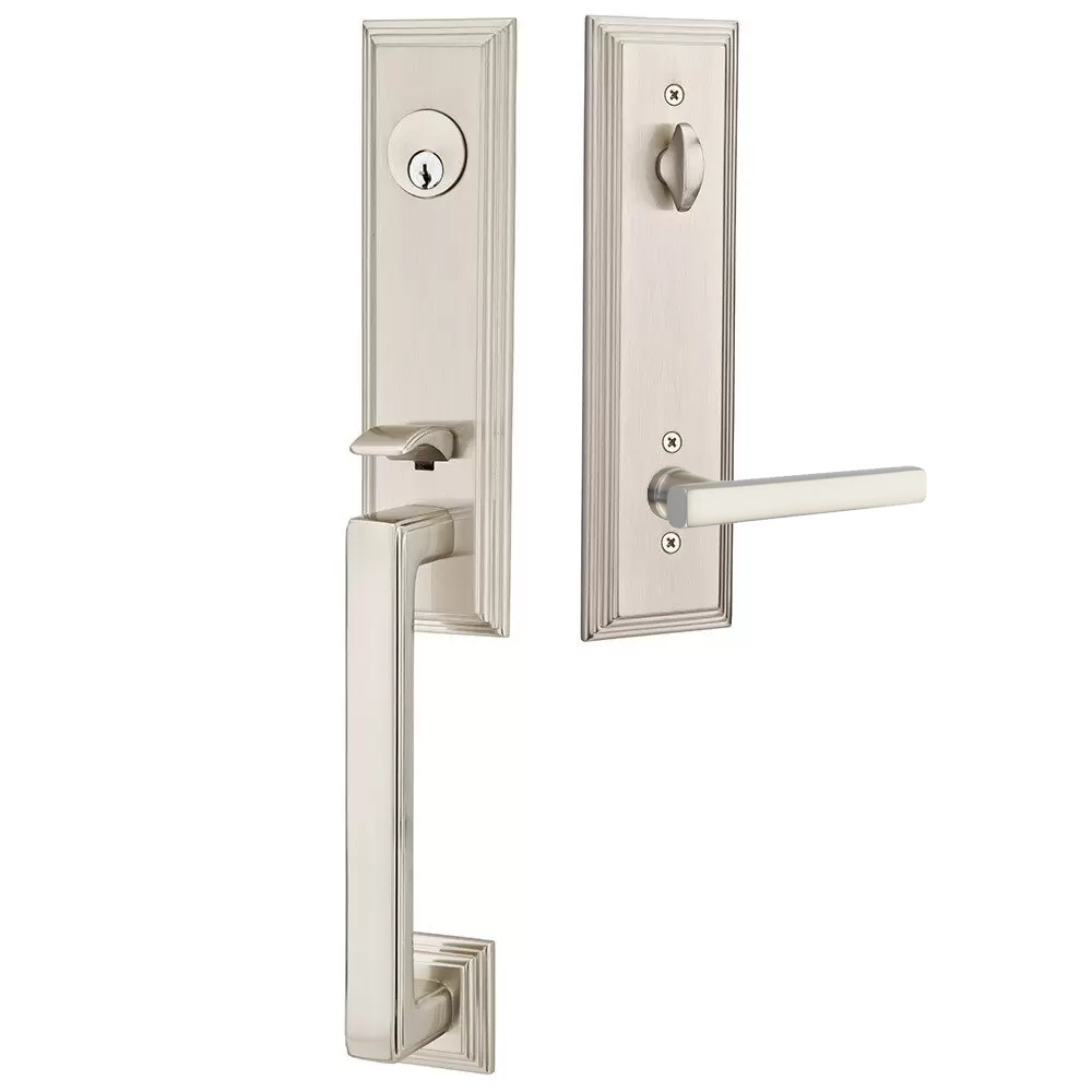 Emtek Wilshire Tubular Entryset Monolithic with Freestone Lever