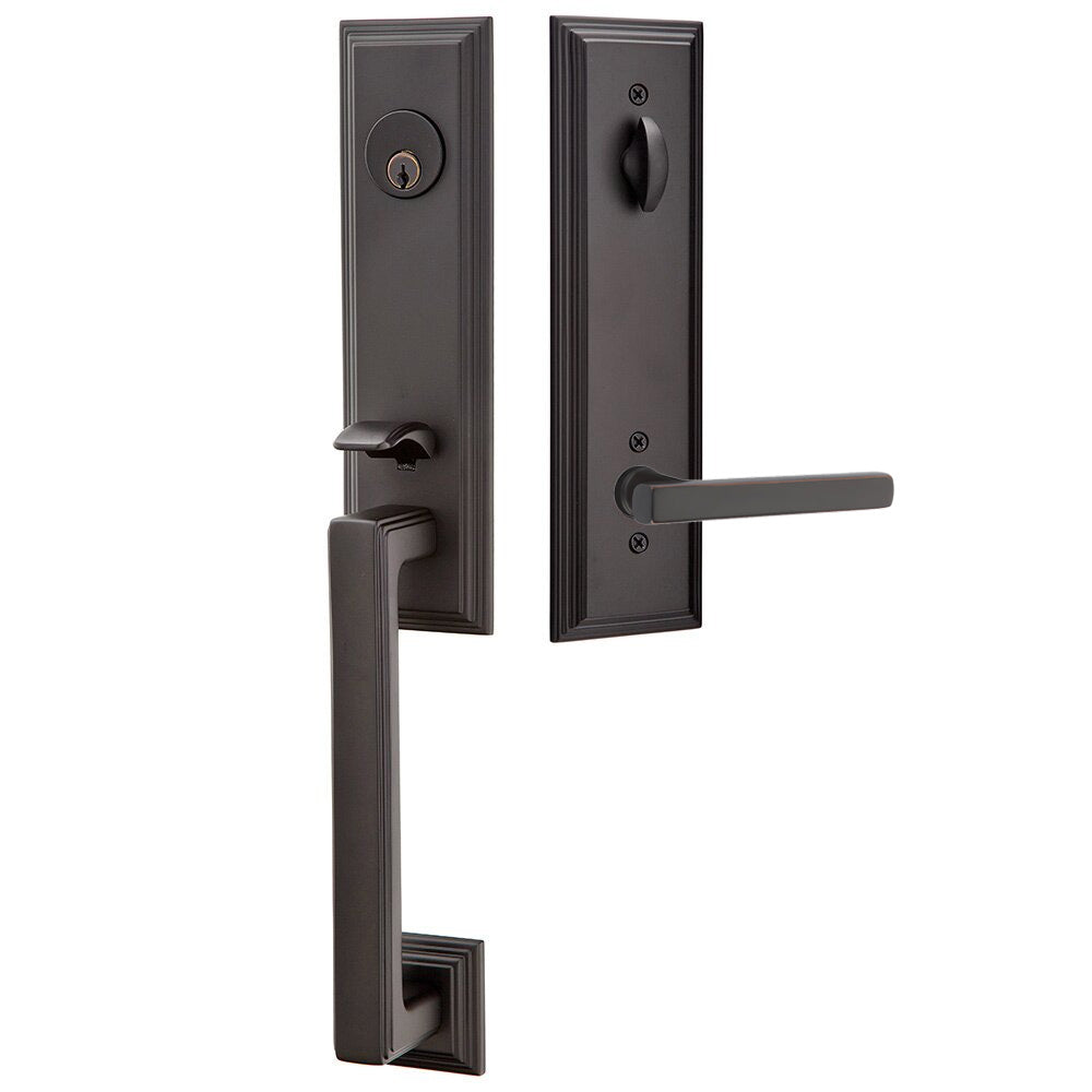 Emtek Wilshire Tubular Entryset Monolithic with Freestone Lever