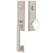 Emtek Wilshire Tubular Entryset Monolithic with Hampton Glass Knob