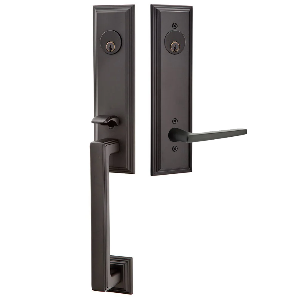 Emtek Wilshire Tubular Entryset Monolithic with Hermes Lever