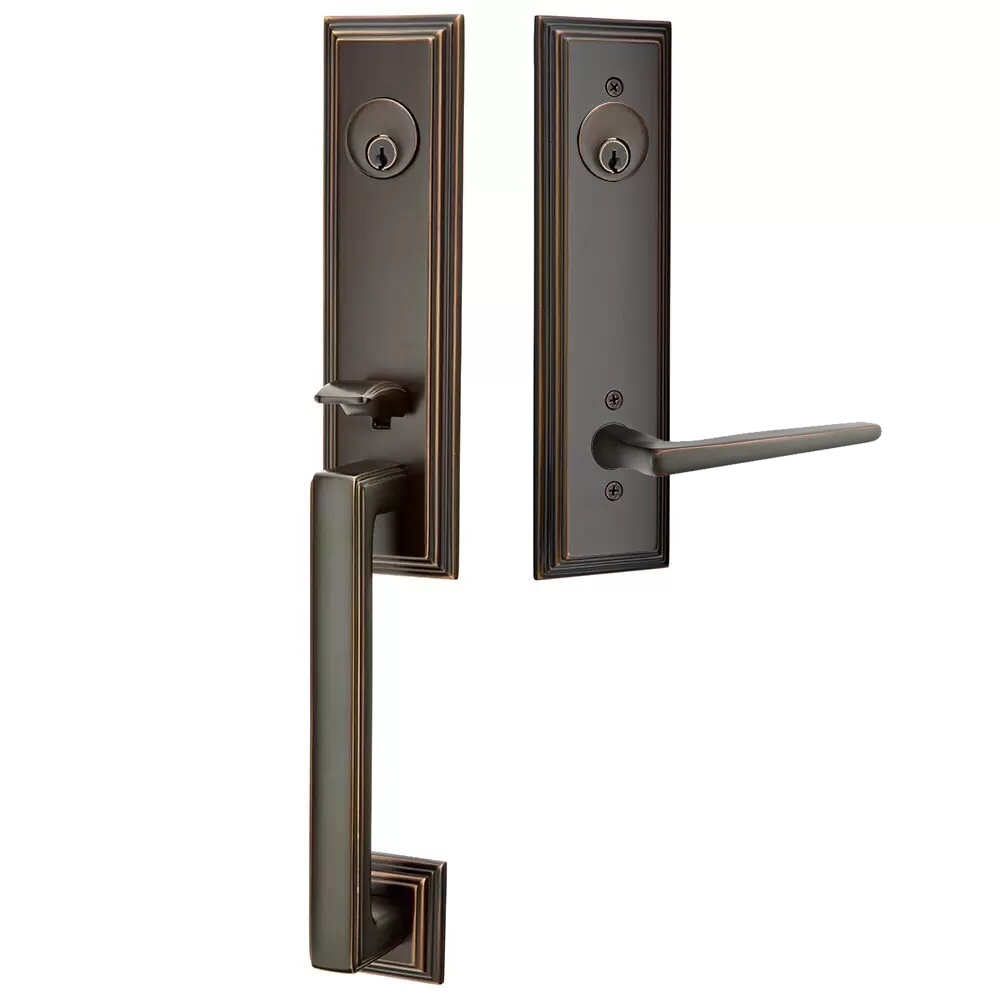Emtek Wilshire Tubular Entryset Monolithic with Hermes Lever